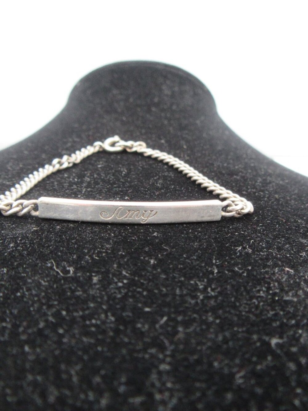 Vintage TIFFANY - Sterling Silver Baby Toddler I.D. Bracelet Marked AMY